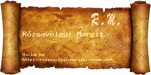 Rózsavölgyi Margit névjegykártya